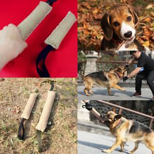 1PCS Dog Bite Tug Toy Dogs Training Playing Toys Pet Chewing Teeth Cleaning Interactive For Police With 2 Handles 2Size