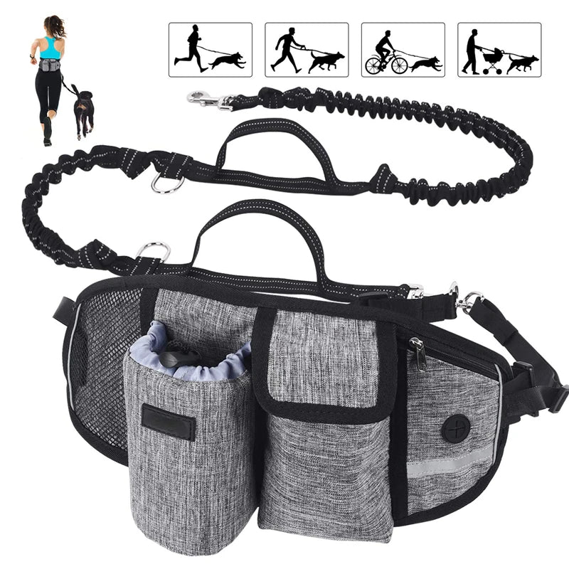 Load image into Gallery viewer, Dog Walking Bags Training Pet Treat Bag Fanny Pack Hands-Free Candy Pouch Bungee Leash Dog Feed Bowls Storage Water Cup
