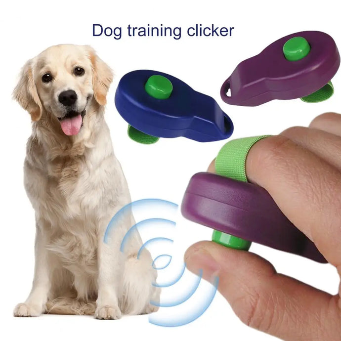 Dog Training Clicker with Elastic Band Pet Cat Dogs Click Trainer Control Dog Deterrent Trainer Clicker Behavioral Training Tool
