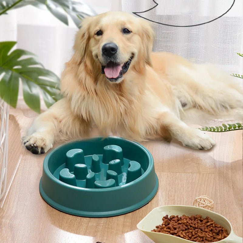 Load image into Gallery viewer, Pet Dogs and Cats Slow Food Bowl Puzzle Non-Choking Non-Slip Slow Feeder Thickened Plastic Plate Bowl Pet Feeding Bowl
