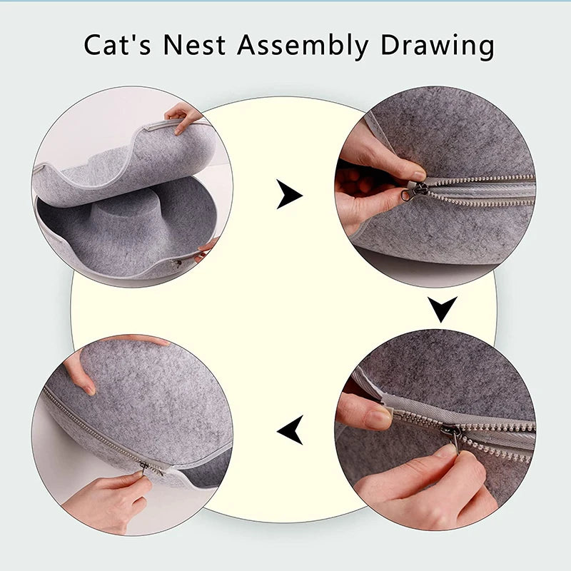 Load image into Gallery viewer, Donut Pet Cat Tunnel Interactive Bed Toy House Mat Cats Cushion Nest Sleeping Kitten Cave Puppy Home Bed Warm Donut Pet For Toys

