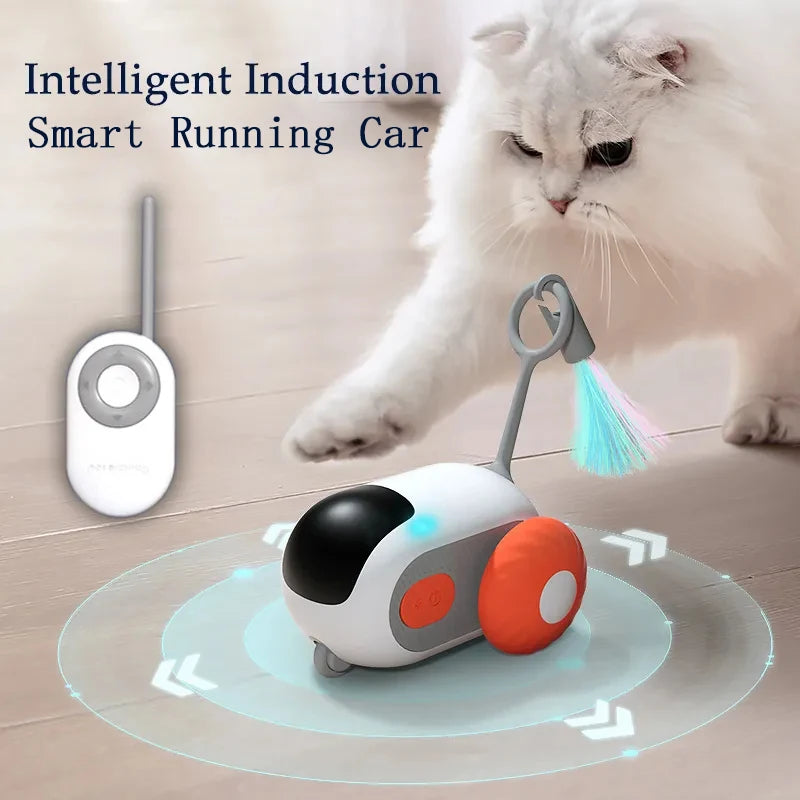 Load image into Gallery viewer, Smart Cat Toy Car Remote Control Running Car Cat Toys Interactive Cat Sticks Teaser Feather Dual Modes Electric Pet Cat Toys
