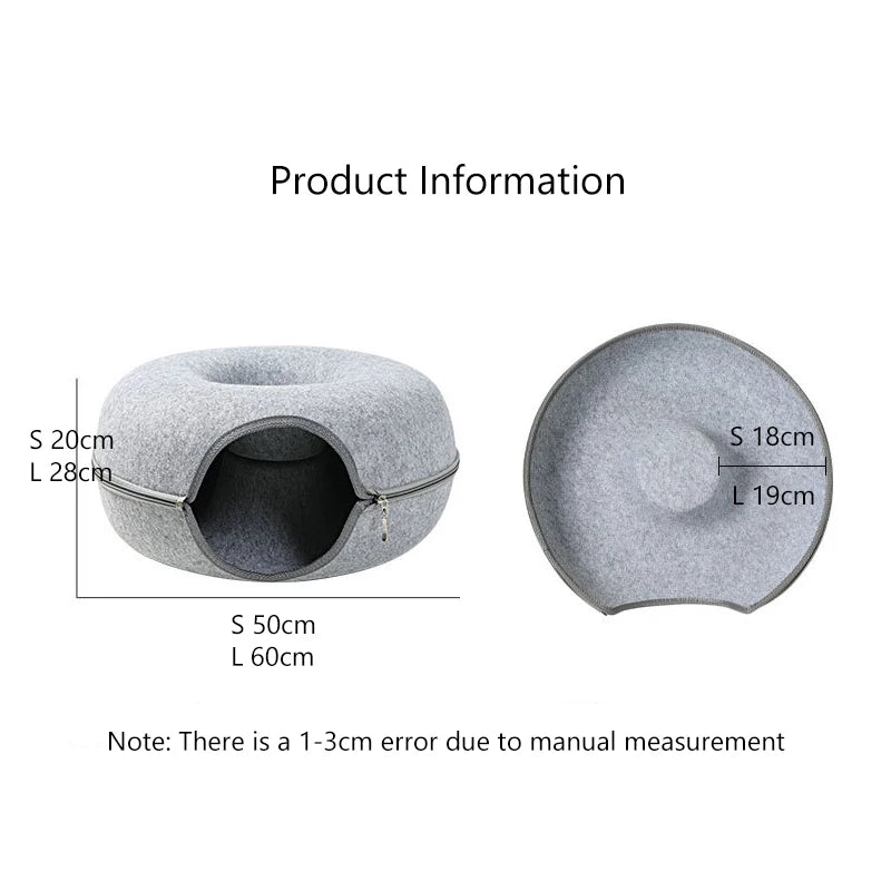 Load image into Gallery viewer, Donut Pet Cat Tunnel Interactive Bed Toy House Mat Cats Cushion Nest Sleeping Kitten Cave Puppy Home Bed Warm Donut Pet For Toys
