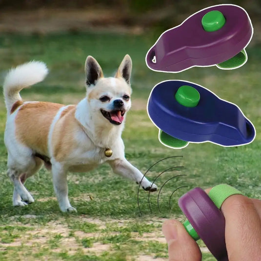 Dog Training Clicker with Elastic Band Pet Cat Dogs Click Trainer Control Dog Deterrent Trainer Clicker Behavioral Training Tool
