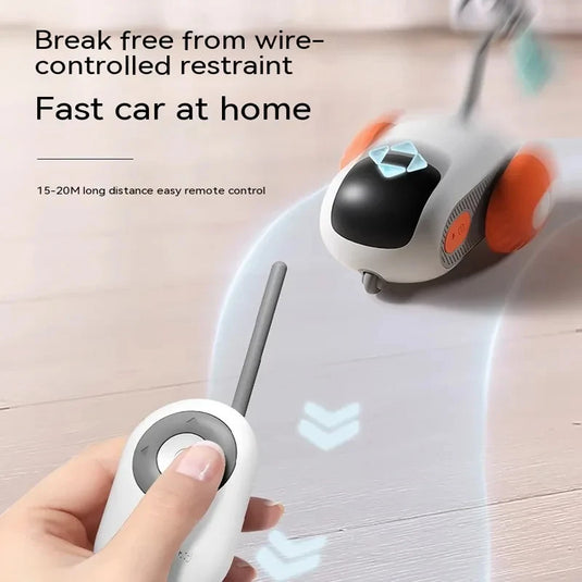 Smart Cat Toy Car Remote Control Running Car Cat Toys Interactive Cat Sticks Teaser Feather Dual Modes Electric Pet Cat Toys