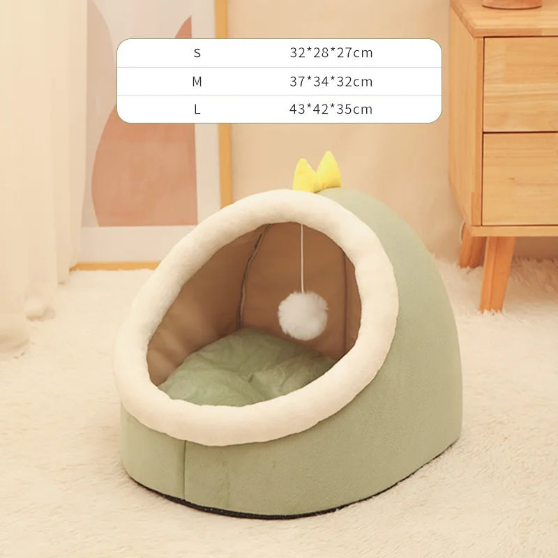 Load image into Gallery viewer, Bed For Cats Pet Basket Cat Bed Cozy Kitten Cushion Cat&#39;s House Tent Soft Warm Small Dog Mat Bag Washable Beds And Furniture
