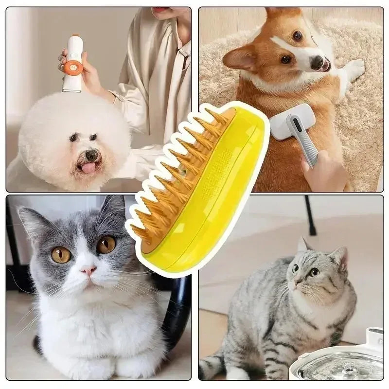 Load image into Gallery viewer, Cat Steam Brush Steamy Dog Brush 3 in 1 Electric Spray Cat Hair Brushes for Massage Pet Grooming Comb Hair Removal Combs
